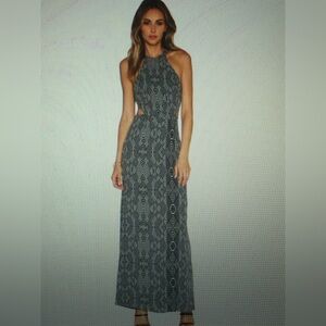 NBD x the Naven twins black and white Patterned Maxi Dress